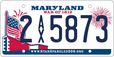 MD license plate 2AX5873