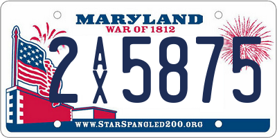 MD license plate 2AX5875