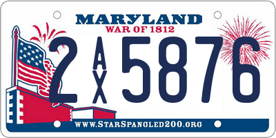 MD license plate 2AX5876