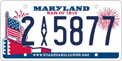 MD license plate 2AX5877