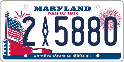 MD license plate 2AX5880