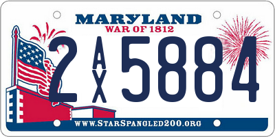 MD license plate 2AX5884