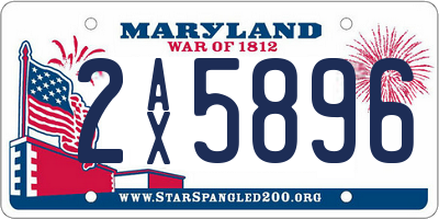 MD license plate 2AX5896
