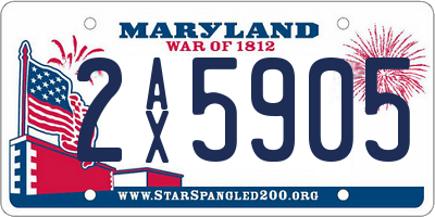MD license plate 2AX5905