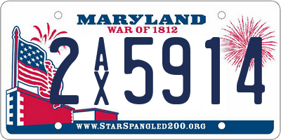 MD license plate 2AX5914