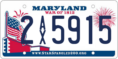 MD license plate 2AX5915