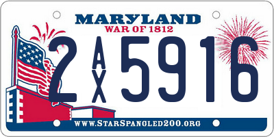 MD license plate 2AX5916