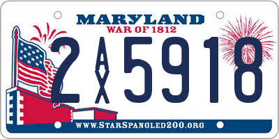 MD license plate 2AX5918