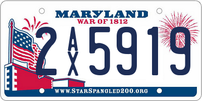 MD license plate 2AX5919