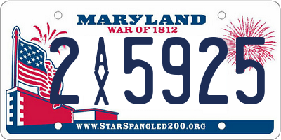 MD license plate 2AX5925