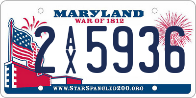 MD license plate 2AX5936