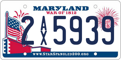 MD license plate 2AX5939