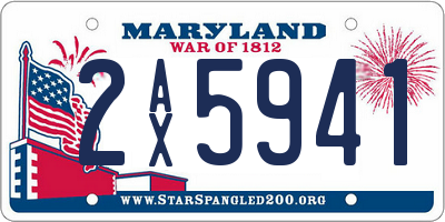 MD license plate 2AX5941