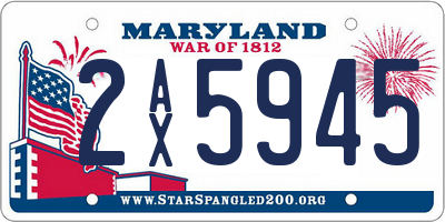 MD license plate 2AX5945