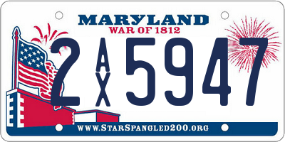 MD license plate 2AX5947
