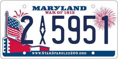 MD license plate 2AX5951