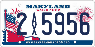 MD license plate 2AX5956