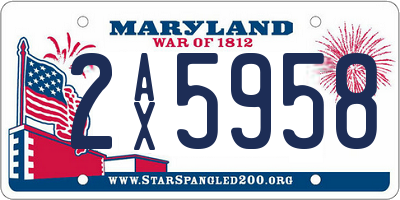 MD license plate 2AX5958