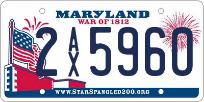 MD license plate 2AX5960