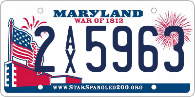 MD license plate 2AX5963