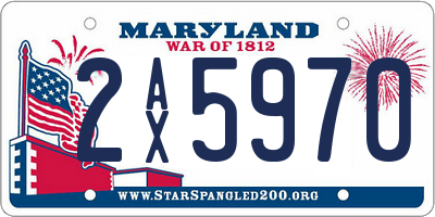 MD license plate 2AX5970