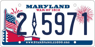 MD license plate 2AX5971