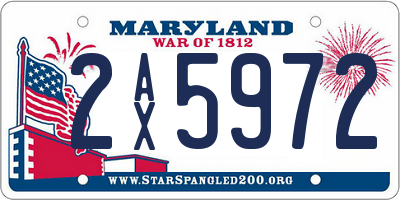 MD license plate 2AX5972