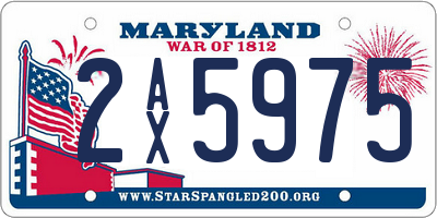 MD license plate 2AX5975