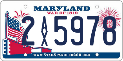 MD license plate 2AX5978
