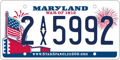 MD license plate 2AX5992