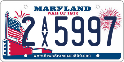 MD license plate 2AX5997