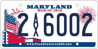 MD license plate 2AX6002
