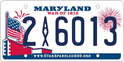 MD license plate 2AX6013