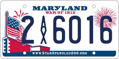MD license plate 2AX6016