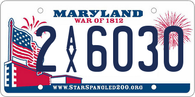 MD license plate 2AX6030