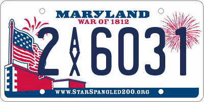 MD license plate 2AX6031