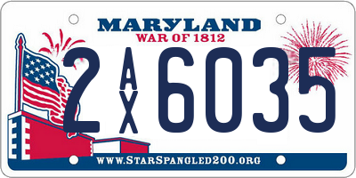 MD license plate 2AX6035
