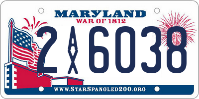 MD license plate 2AX6038