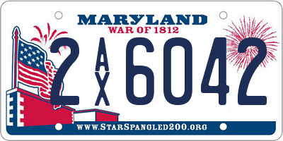 MD license plate 2AX6042