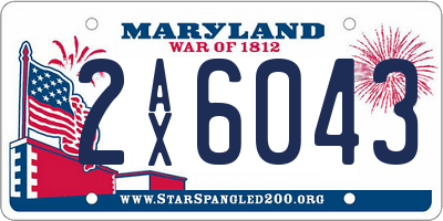 MD license plate 2AX6043