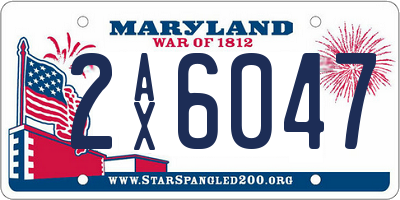 MD license plate 2AX6047