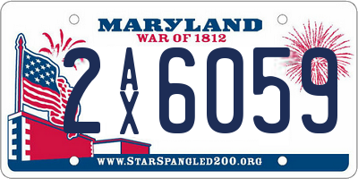 MD license plate 2AX6059
