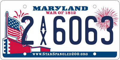 MD license plate 2AX6063