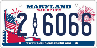 MD license plate 2AX6066