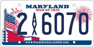 MD license plate 2AX6070