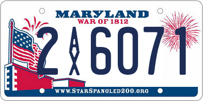 MD license plate 2AX6071