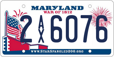 MD license plate 2AX6076