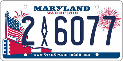 MD license plate 2AX6077