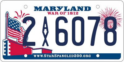 MD license plate 2AX6078