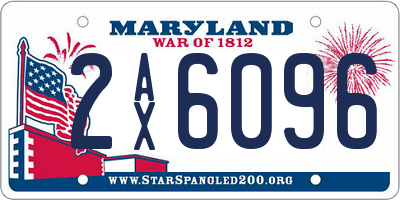 MD license plate 2AX6096